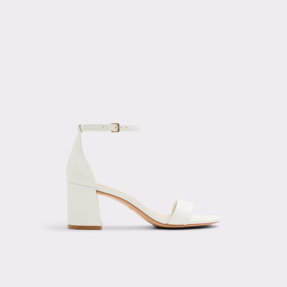 WHITE & GOLD - ALDO KEDEAVIEL HEELS - SIZE 8.5
